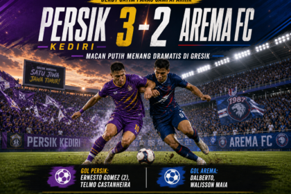 Persik Kediri Menang Dramatis 3-2 atas Arema